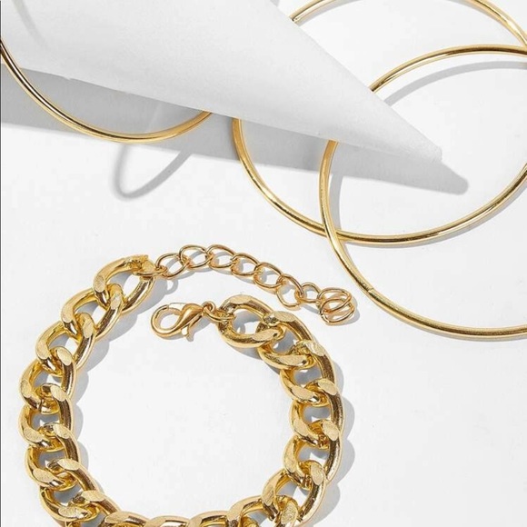 RESTOCKED Chain Link and Bangle Bracelet Set - Picture 4 of 6